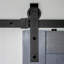 Ageless Iron Complete Barn Door Kit with Roller Grip and Flush Pull in Black Iron