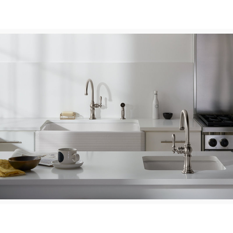 Artifacts® Bar Faucet with Swing Spout and BerrySoft™, MasterClean™, and ProMotion™, French Gold
