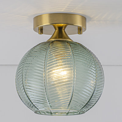 1 - Light Glass Globe Flush Mount Ceiling Light