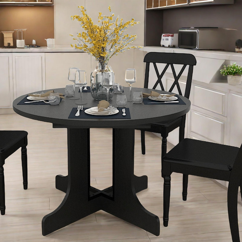 Table de salle à manger extensible ovale avec tréteau amovible et base en forme de X