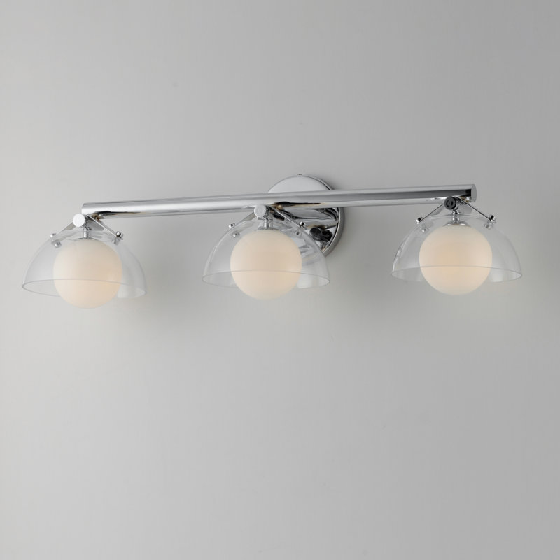 Domain 3 - Light Vanity Light, Polished Chrome, Clear