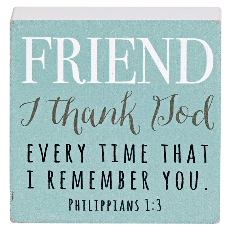 Plaque de table Friend I Thank God 3X3