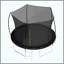 Trampoline 12 pi (trampoline double couleur), trampoline pour enfants et adultes avec filet et échelle, poteau de clôture incurvé