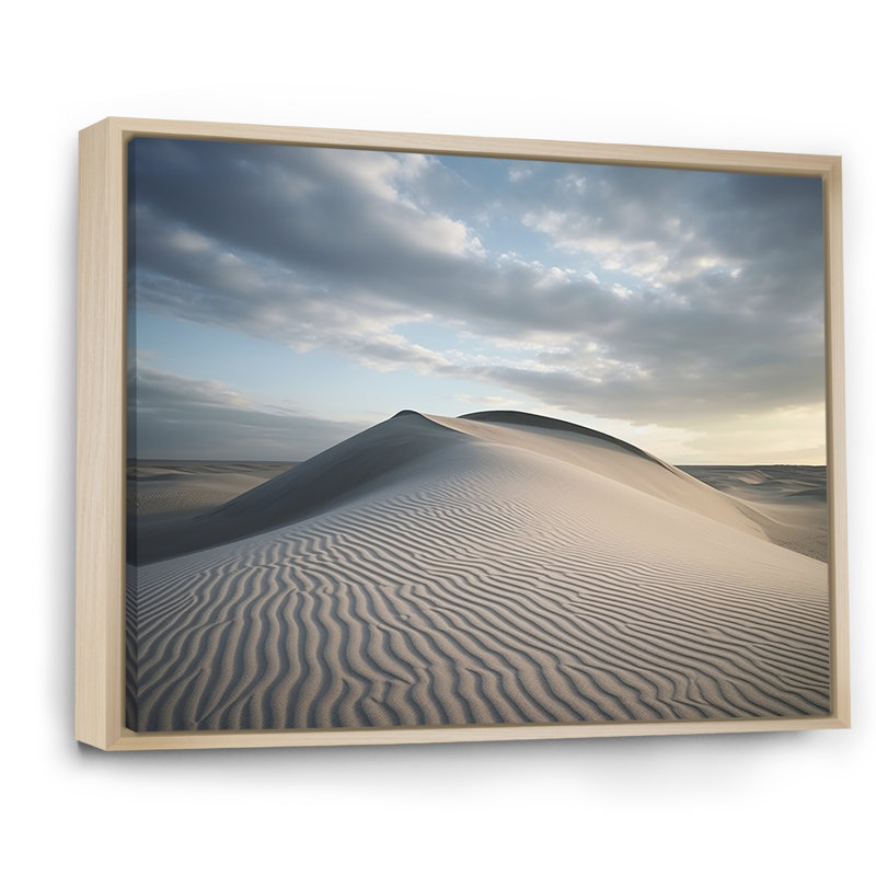 «Black and White Dunes Photo III - Coastal Beach», reproductions encadrées, H 34 po x l 44 po, Cadre naturel flottant