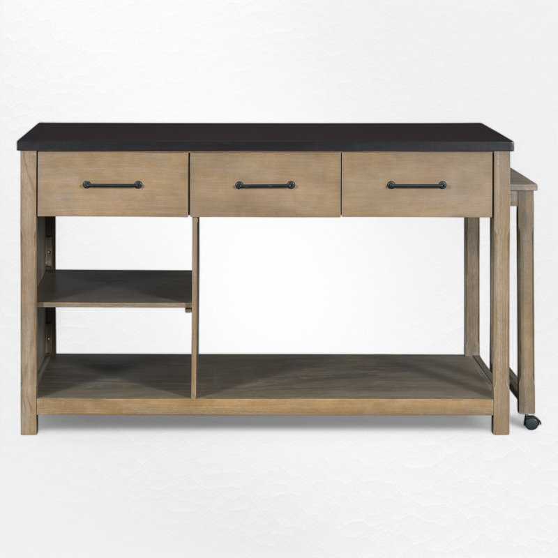 Extendable Dining Table With Storage, Espresso/Natural