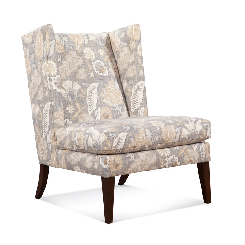 Fauteuil à oreilles de 30 po de largeur Cromwell, Rayures vertes et bleues, Miel