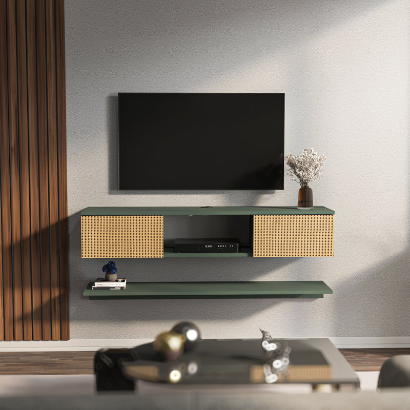 Charlay Floating TV Stand for TVs up to 60", Silva/Hazeran