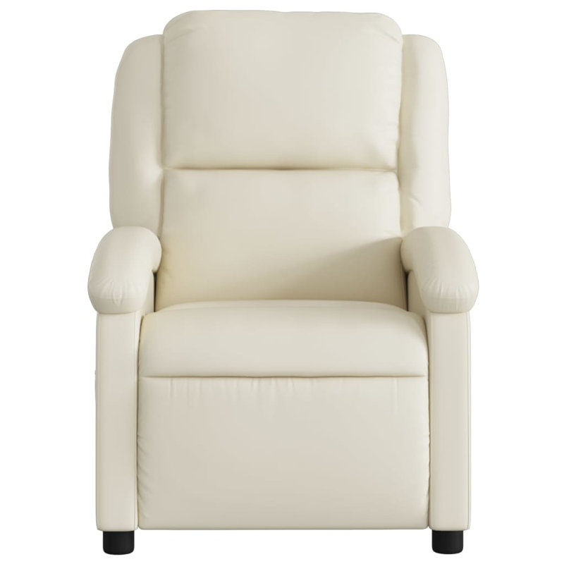 Fauteuil inclinable massant en simili-cuir, Similicuir crème