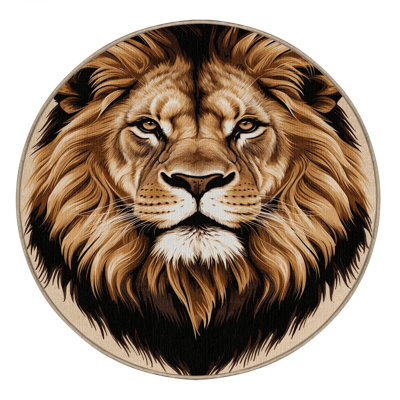 Washable African Lion Big Cats Area Rug