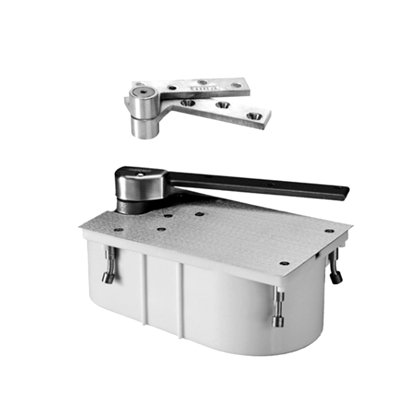 FHC R27SLH90626 Floor Mounted Door Closer, Metal 90 Degree Hold Open, Left Hand, 48" Door Width, Satin Chrome Finish