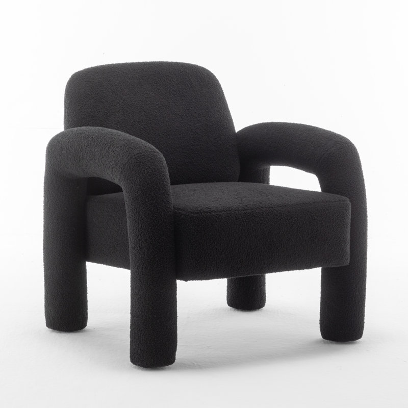 Upholstered Armchair, Black 100% Polyester