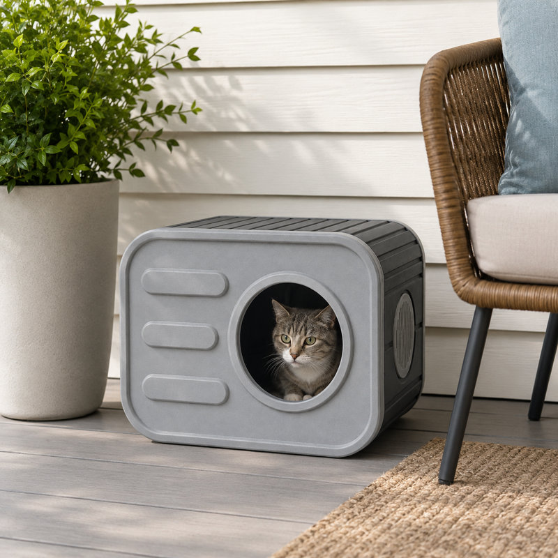 Maison d'extérieur et d'intérieur pour chat, Gray