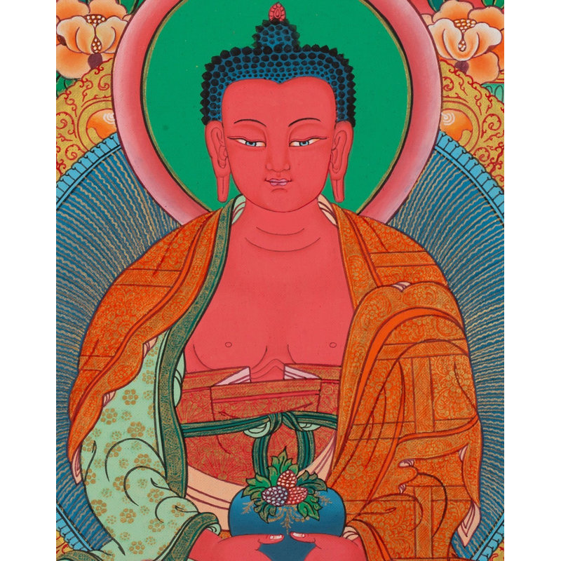 Amitabha Buddha Pure Land (Brocadeless Thangka)