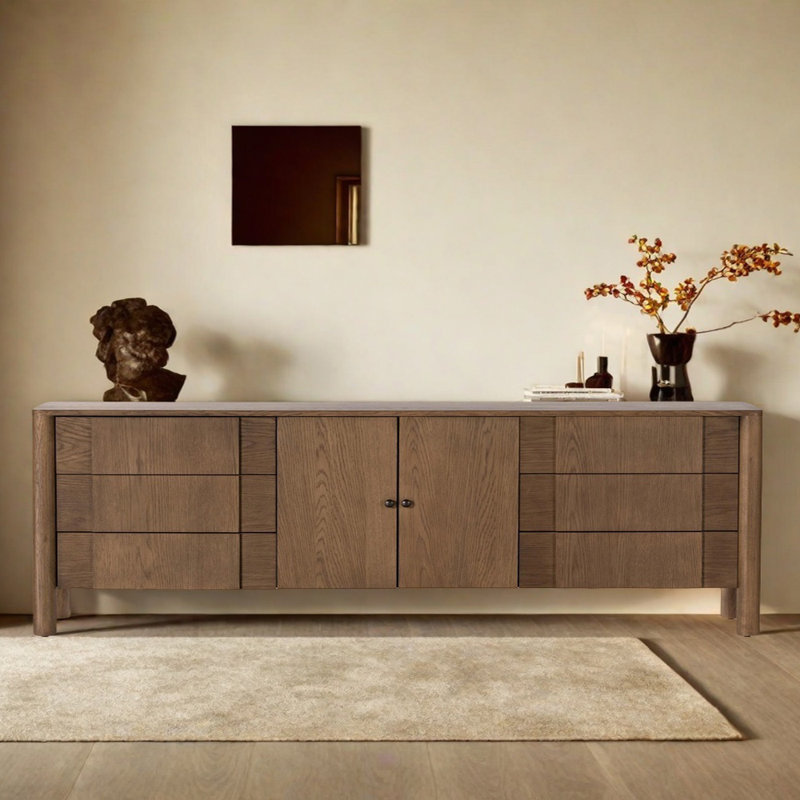 Buffet de restaurant rétro, H 21,65 po x l 78,74 po x P 19,69 po