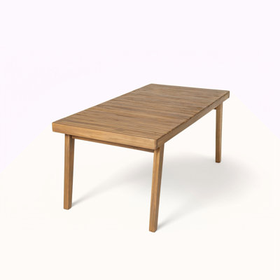 69" Acacia Wood Outdoor Dining Table With Slatted Top, 300 Lbs Weight Capacity, Ideal For Patio & Garden Gatherings