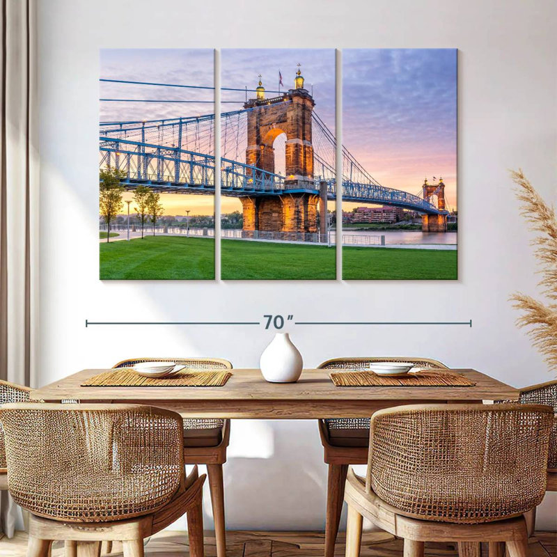 Pont suspendu Roeble Cincinnati, H 42 po x l 65 po