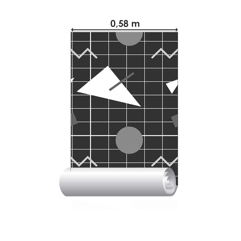 Carreau de papier peint adhésif doux L 126 po x l 24 po, Noir