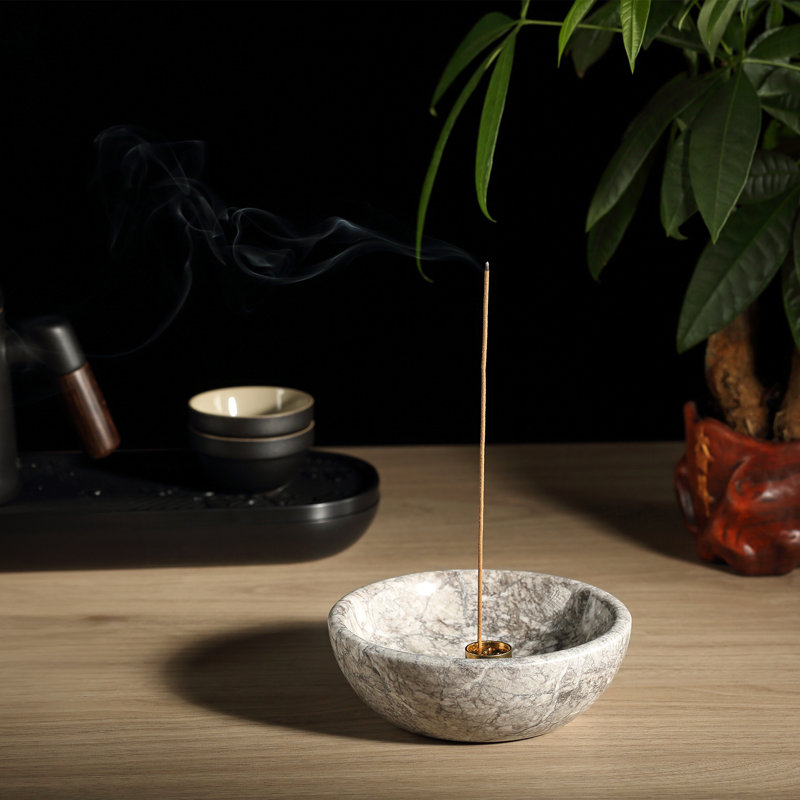 Brûleur d'encens en marbre, Gris