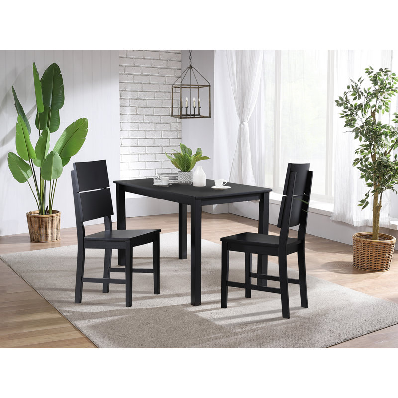 Seandrea Solid Wood Dining Table, Black, 75cm H x 110cm L x 70cm W