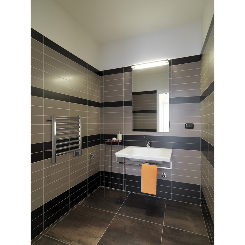 Chauffe-serviettes électrique mural double usage Sirio, Brossé