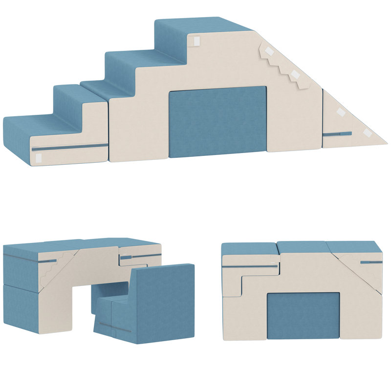 Blocs d'escalade en mousse pour tout-petits, mousse de jeu souple 2 pièces, Bleu