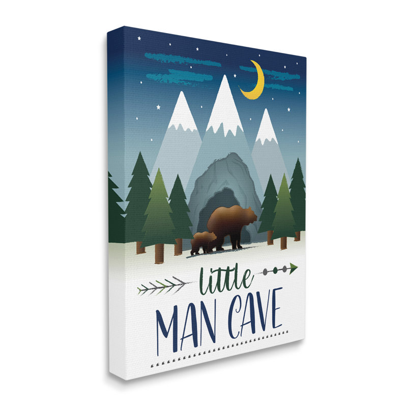 «Alei Little Man», signe de la grotte, ours marchant dans les montagnes, art, Toile tendue, H 30 po x l 24 po x P 1,5 po