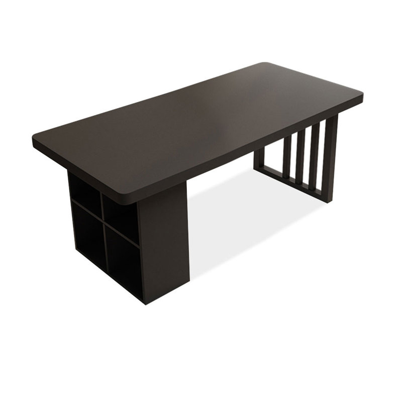 Black Rectangular Solid Wood desk, 29.53" H x 62.99" W x 27.56" D