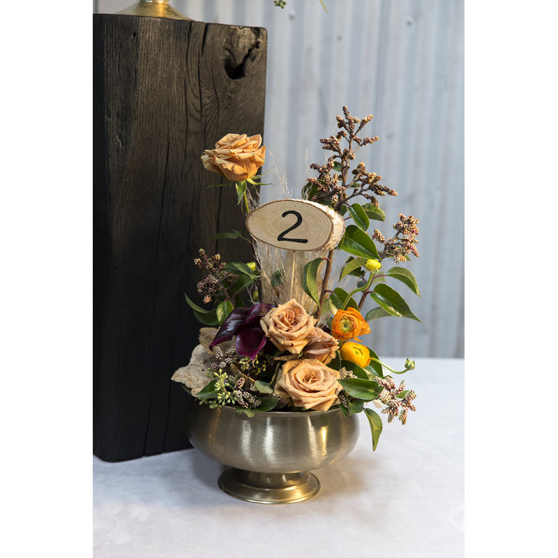 Vase de table en métal Gola, H 4,5 po x l 8,25 po x P 8,25 po