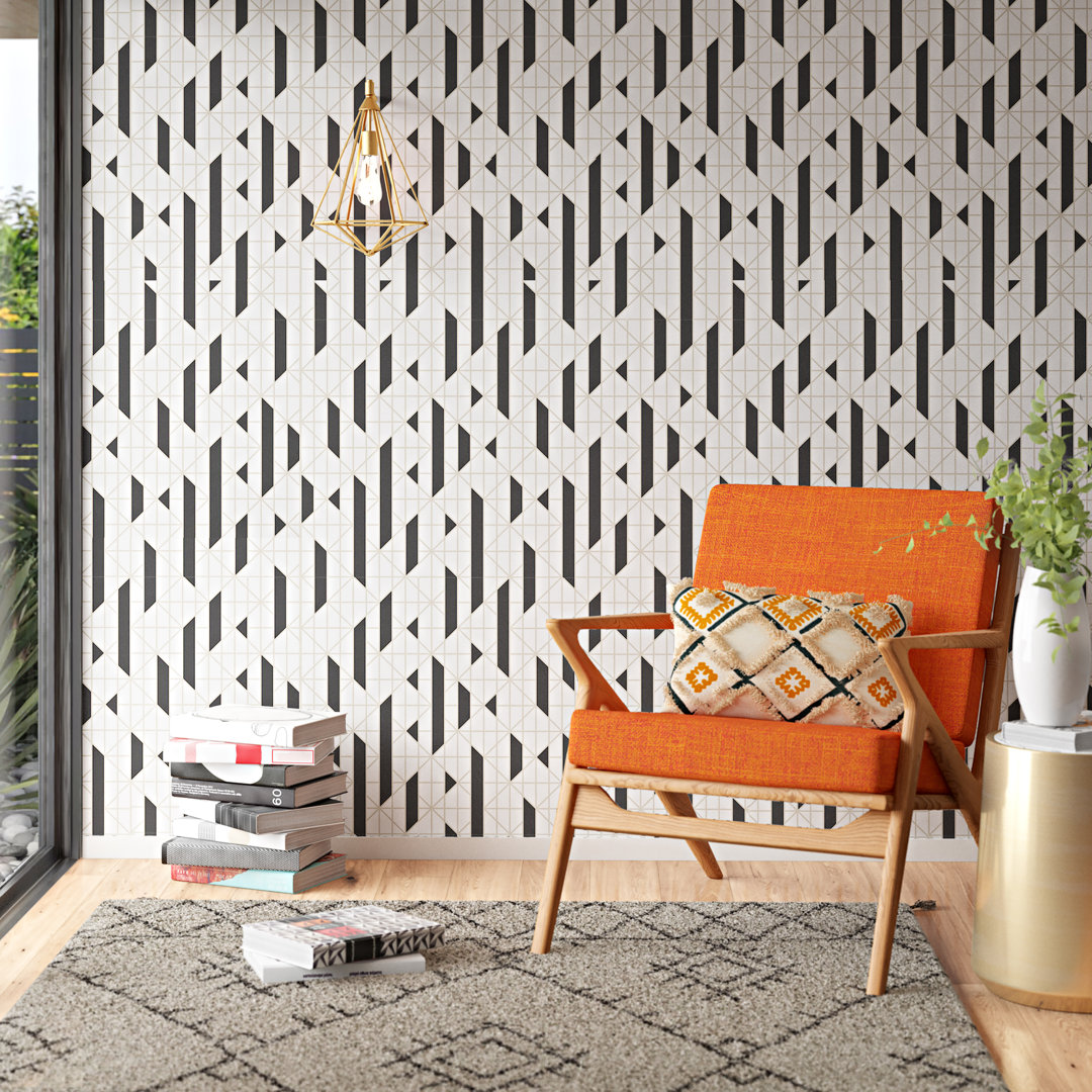 Spurlin Linear 33' x 20.5" Metallic Wallpaper Roll Wrought Studio™ 