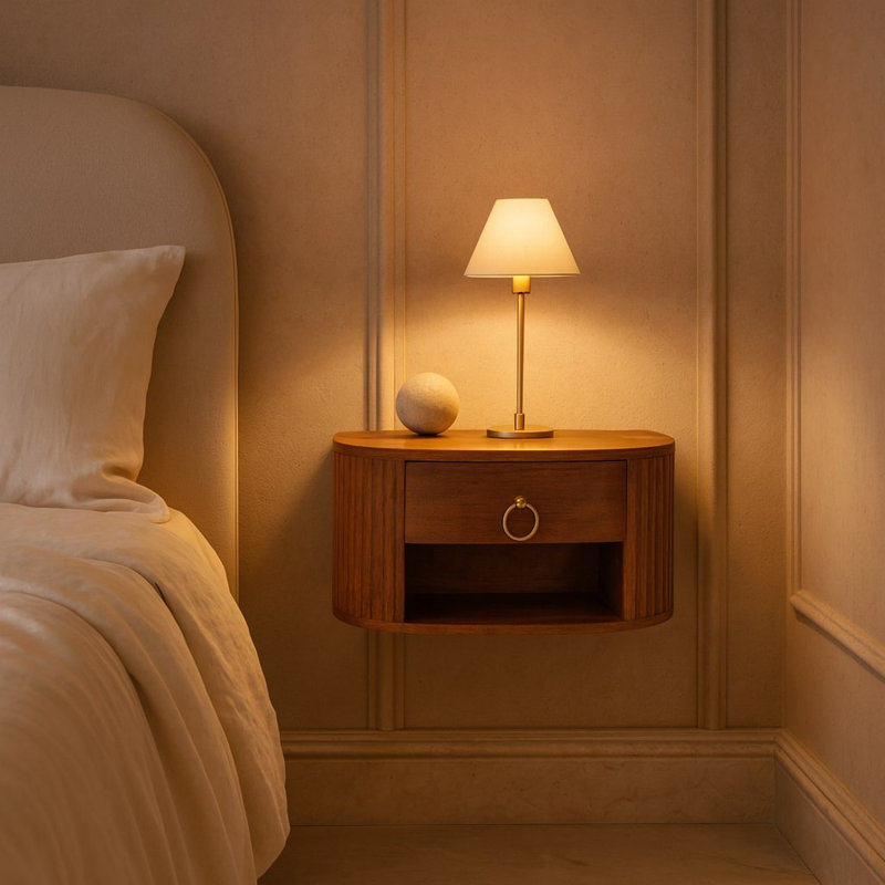 Dollison 40cm W Solid Wood Bedside Table