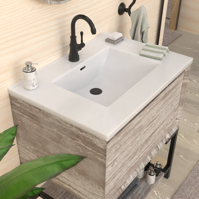 Lavabo de comptoir 31 po avec cuve rectangulaire et trop-plein Whitehaus