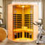 Deux places pour sauna en angle infrarouge lointain transparent