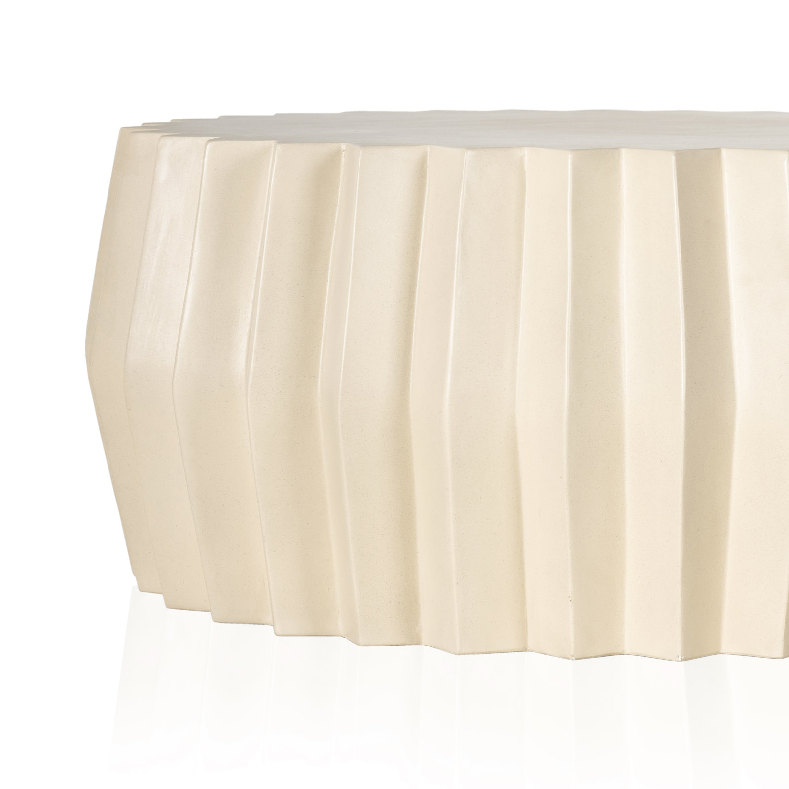 Delinda 37.75'' Concrete Outdoor Coffee Table, Parchment White