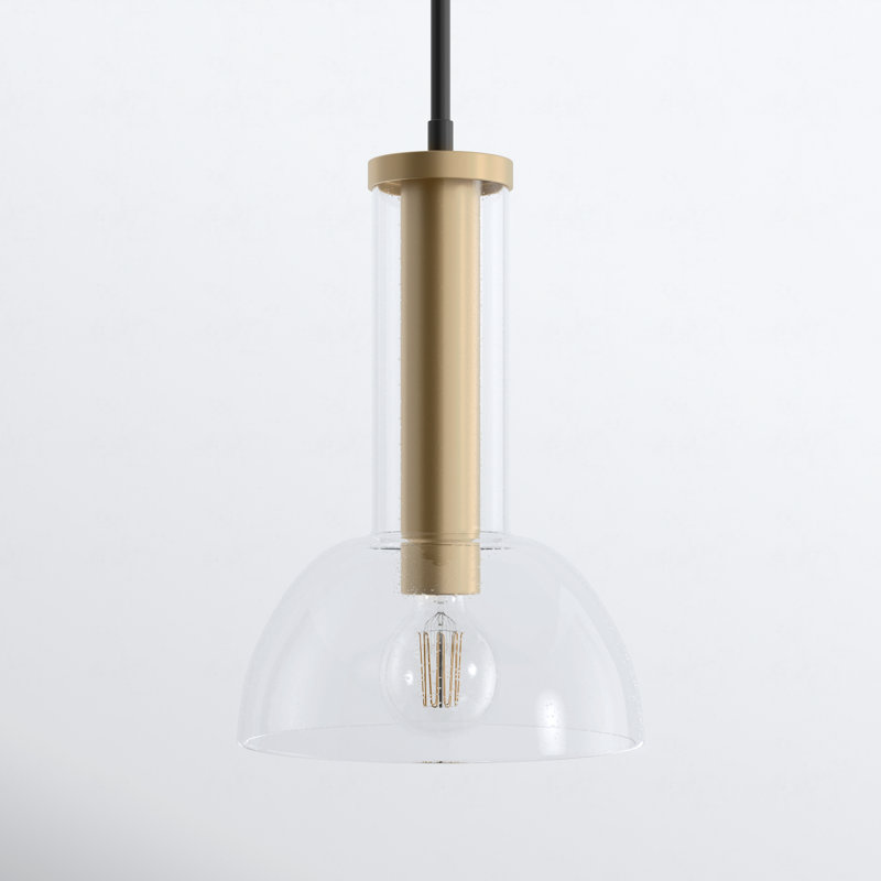 Luminaire suspendu en forme de dôme à 1 lumière Dambrosio, H 51,25 po x l 10 po x P 10 po