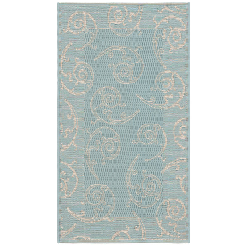Arneshia Floral/Cream Indoor / Outdoor Area Indoor/Outdoor Area Rug, Rectangle 2'7" x 5'