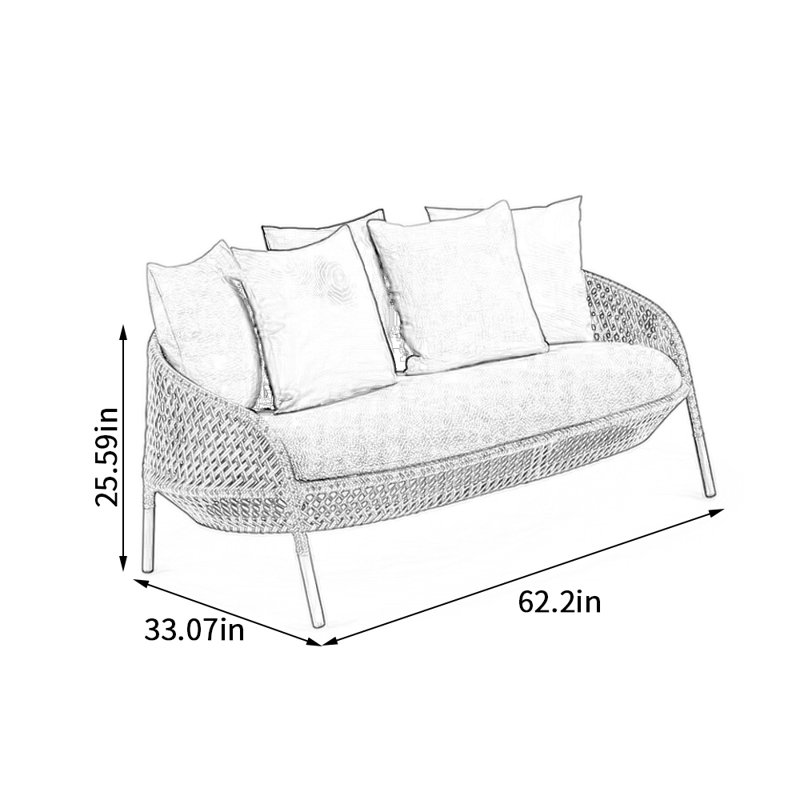 Canapé d'extérieur simple et imperméable, Gris foncé, Gris foncé