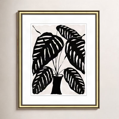 Black and White Potted Plant I Print