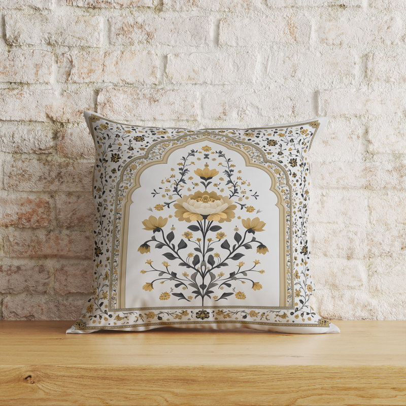 Splendeur moghole Intérieur/Extérieur 20x20, Square 20", Silver/Beige
