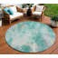 Tapis rond bleu 8 po