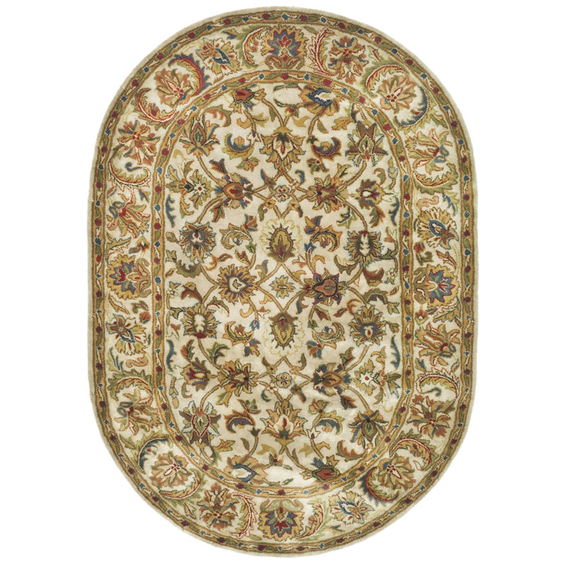 Tapis oriental en laine touffeté à la main Carnasheeran, Ovale 7 pi 6 po x 9 pi 6 po 