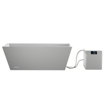 67 po Baignoire à glace froide pour 1 personne avec refroidisseur haute performance 1 HP et couvercle isolé en blanc
