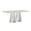 Table de salle à manger élégante en faux marbre, design moderne en acier inoxydable pour la cuisine et la salle à manger