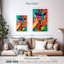 Girafe Brampt sur des couleurs géométriques-108662862