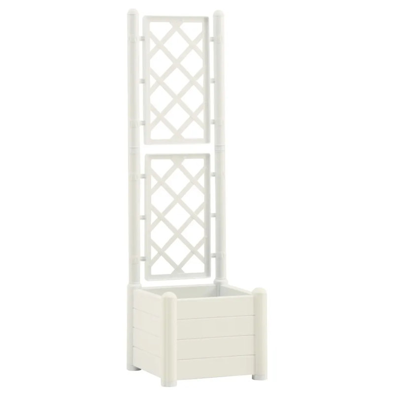 Lando Raised Garden Bed with Trellis, White