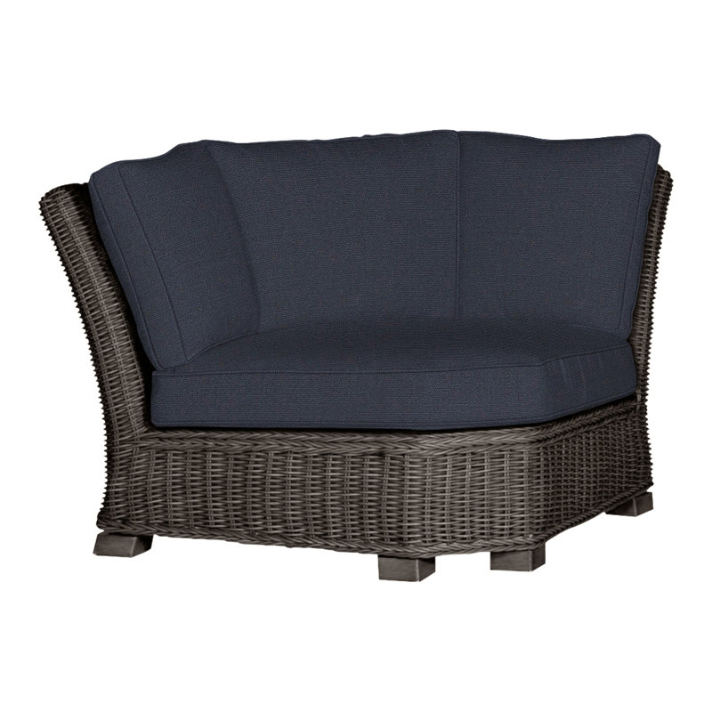 Canapé modulaire rustique tissé - Noyer noir, Welt, Noir noyer, Lin marine