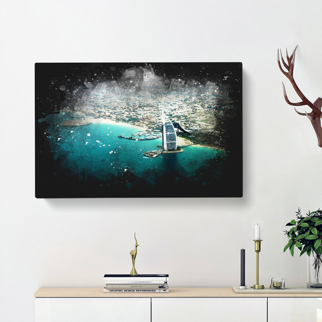 Burj Al Arab Hotel Dubai Skyline - Wrapped Canvas