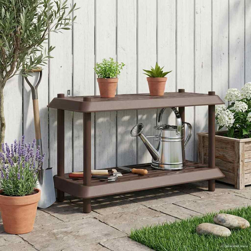 100 cm W Shelving Unit, 55.5cm H x 100cm W x 40cm D, Brown
