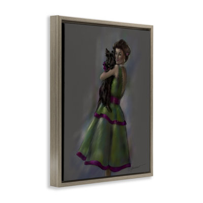 Scottie Love Woman & Dog Floating Frame, design by Mary Sparrow