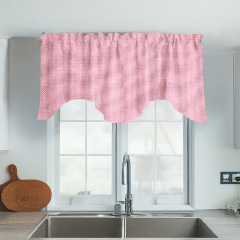 Cantonnière festonnée l 58 po Benina, Rose