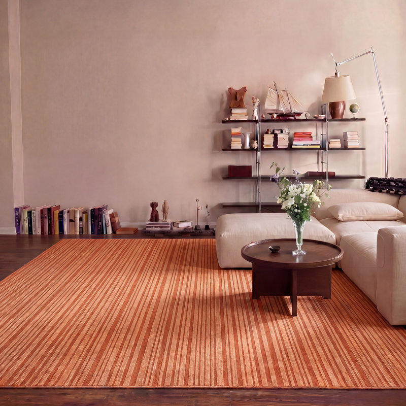 Roche Slim Washable Rug, Terracotta, 5'3" x 8'